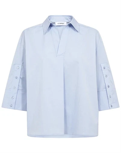 Co'Couture - PoppyCC V-Bluse - Pale Blue